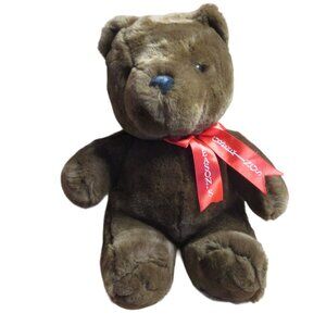 16" Super Soft Overstuffed Plush Season's Greetings Brown Christmas Bear